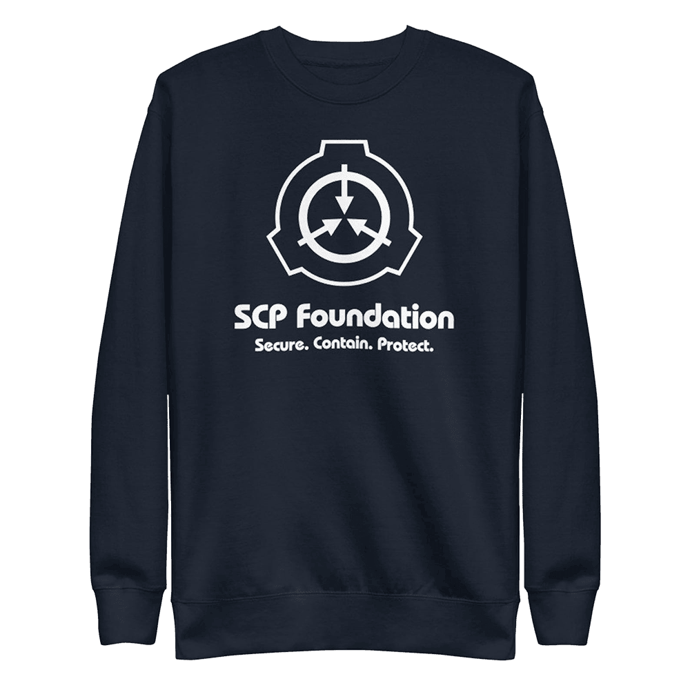SCP Sweatshirt SCP White Logo And Slogan Sweatshirt Secure Contain Protect Merch - Lilybirchmarket