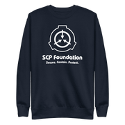 SCP Sweatshirt SCP White Logo And Slogan Sweatshirt Secure Contain Protect Merch - Lilybirchmarket