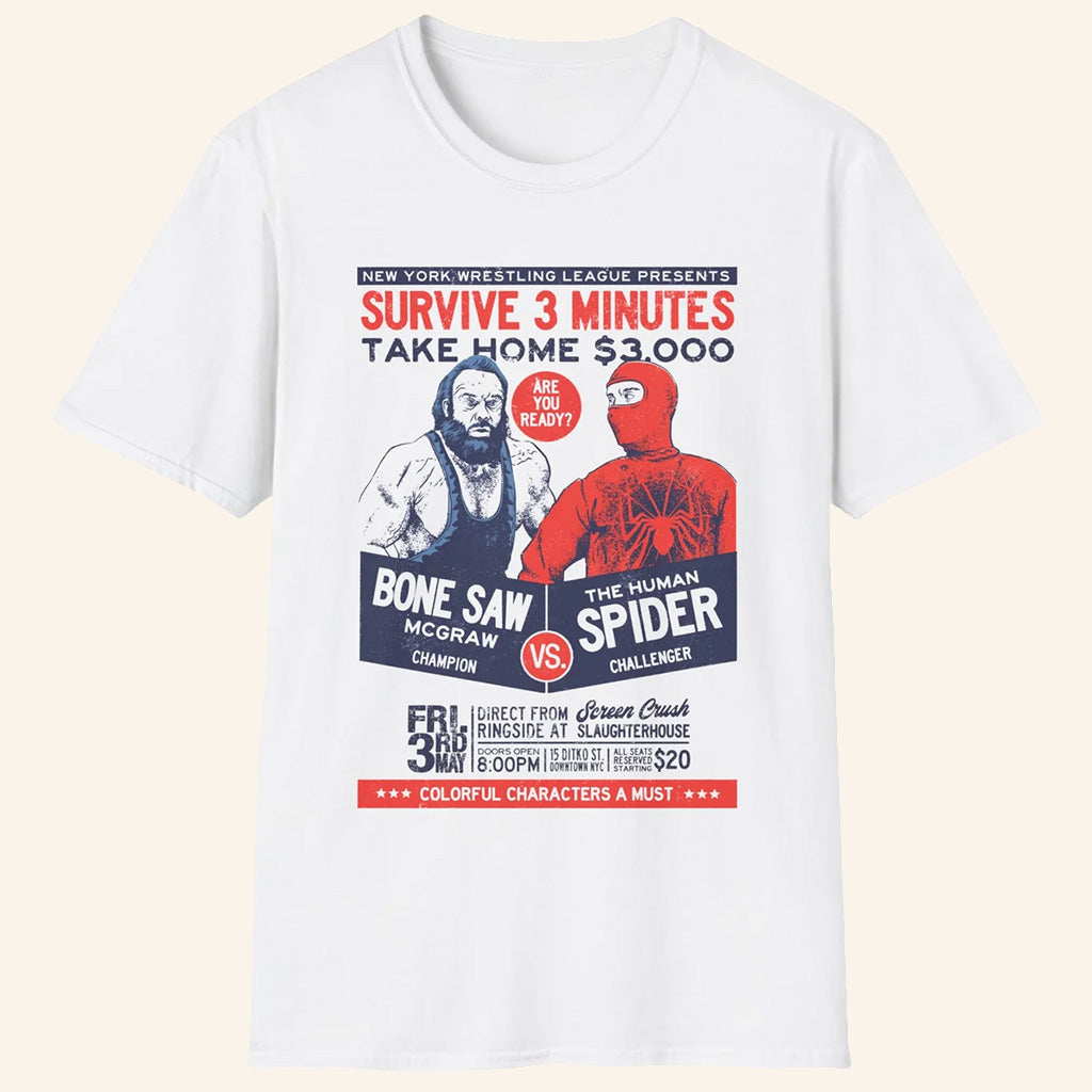ScreenCrush Merch Bone Saw Wrestling T-Shirt Gifts Ideas For Dad - Lily Birch Market