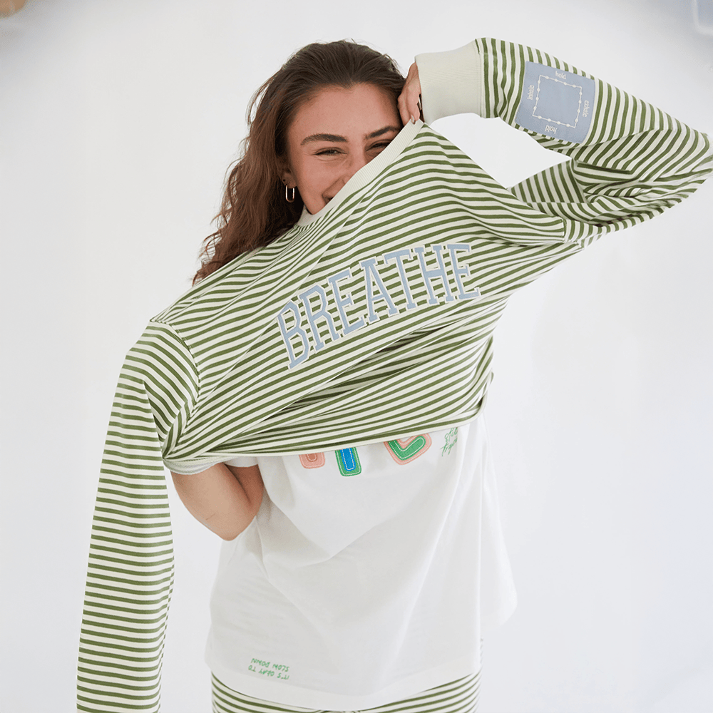 See The Way I See Merch Overthinker Sweatshirt Breathe Striped Sweatshirt Gifts For Women's - Lilybirchmarket