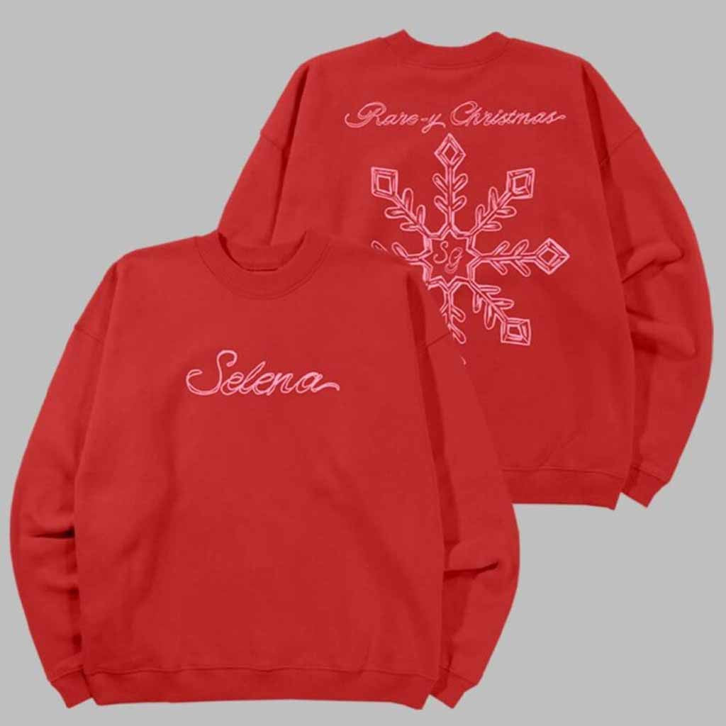Selena Gomez Rare Y Christmas Red Crewneck Sweatshirt Selena Gomez Merch Gift Ideas For Music Lovers - Lilybirchmarket