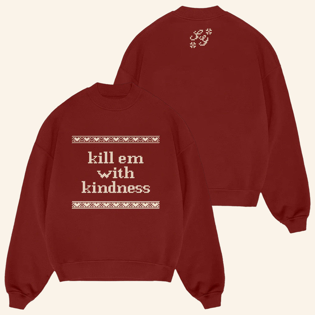 Selena Merch Kill Em With Kindness Crewneck Sweatshirt Christmas Gift Ideas For Her - Lilybirchmarket