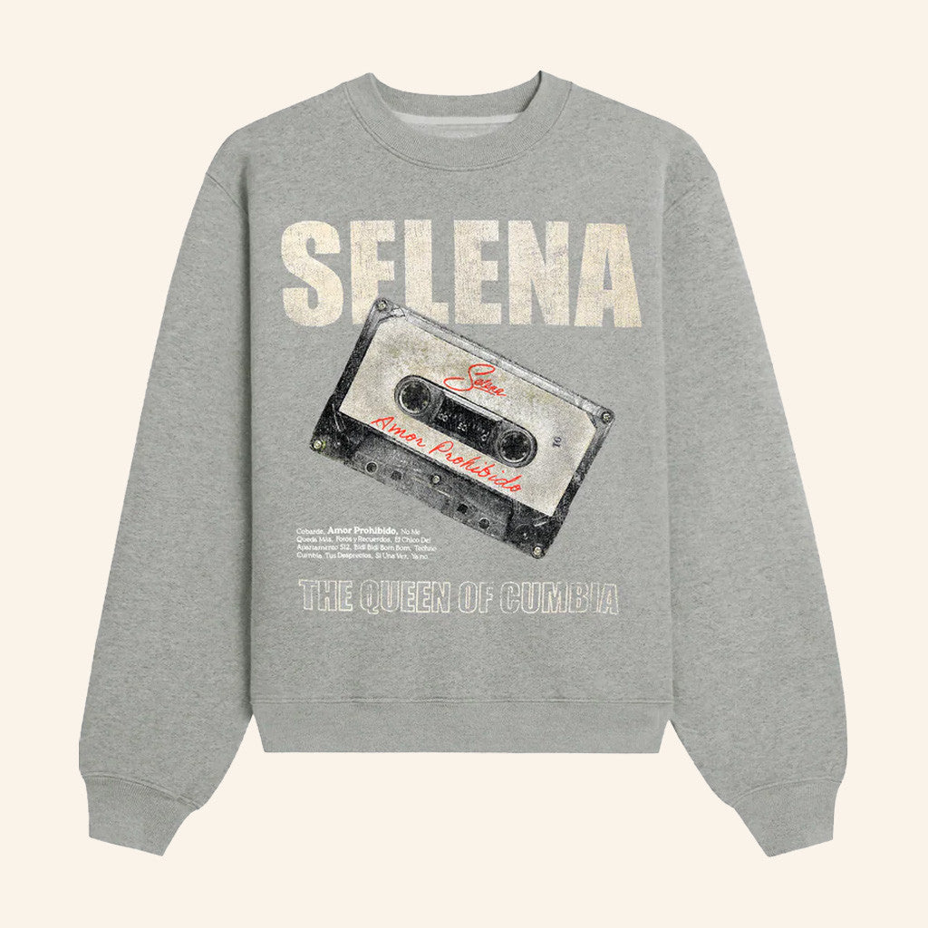 Selena Quintanilla Merch AP Cassette Distressed Sweatshirt The Queen Of Cumbia Sweatshirt - Lilybirchmarket