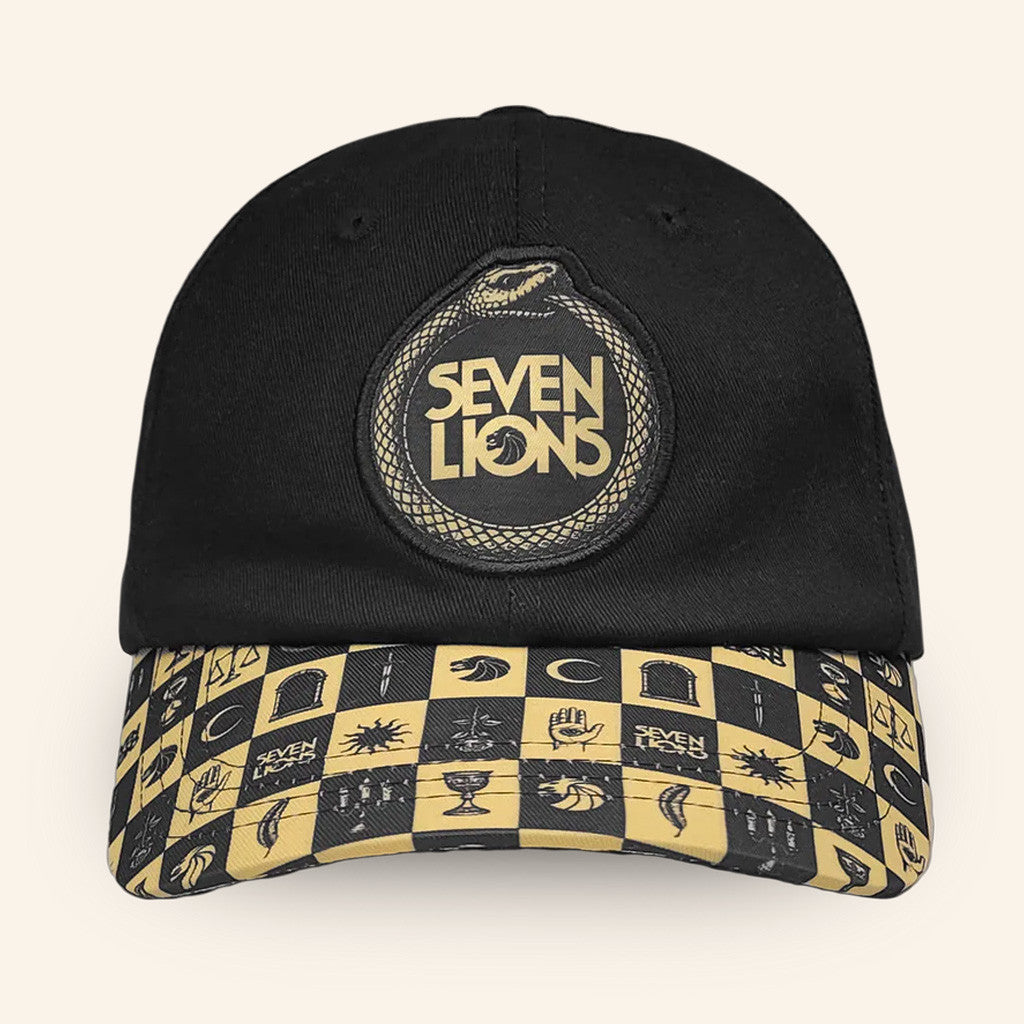 Seven Lions Merch Checkered Symbol Embroidered Hat Gifts For Music Lovers - Lilybirchmarket