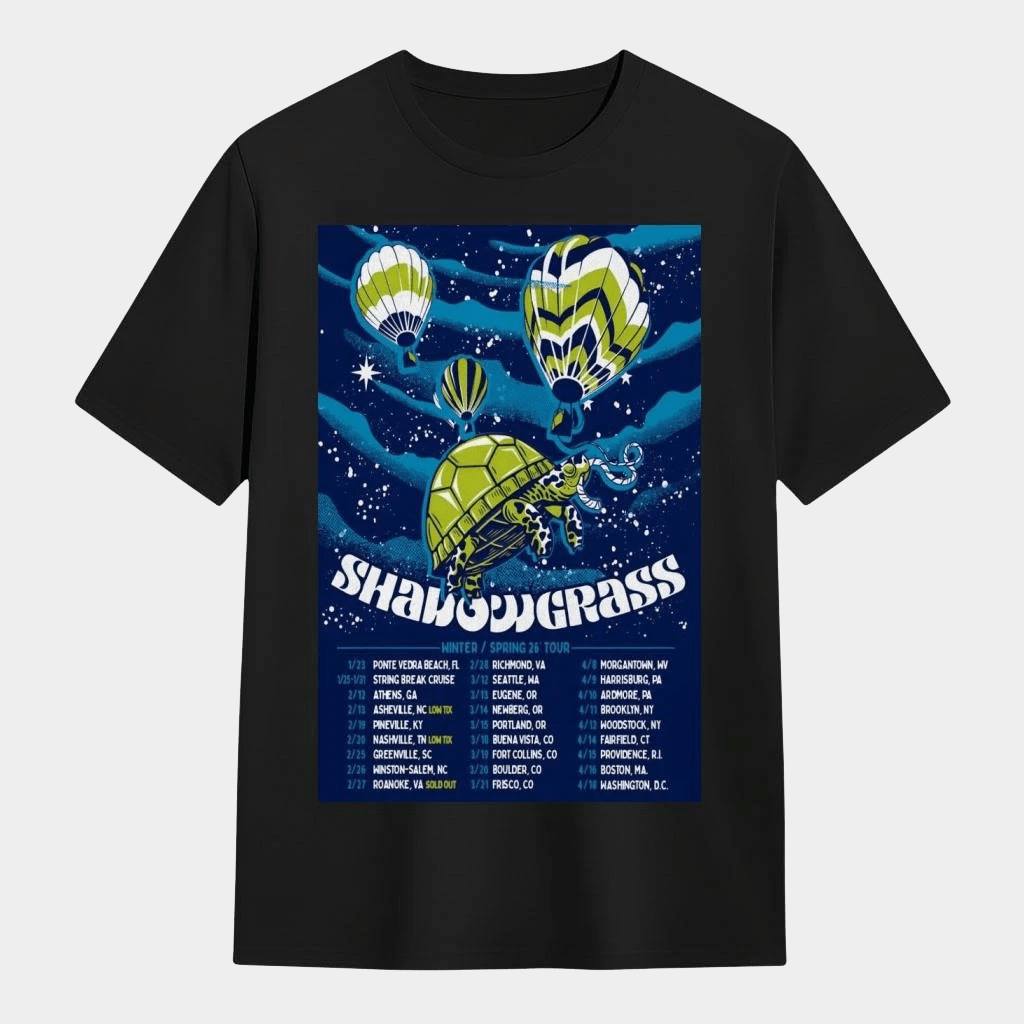 Shadowgrass Winter Spring Tour 2026 Dates Turtle Hot Air Balloon T-shirt Shadowgrass Merch - Lily Birch Market