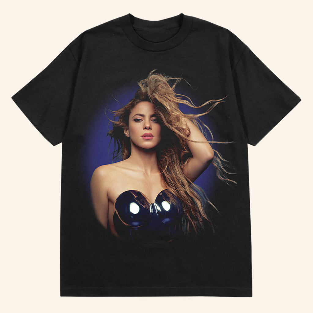 Shakira Merch Sapphire Aura Black T-Shirt Cool Gifts For Music Lovers - Lily Birch Market