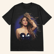 Shakira Merch Sapphire Aura Black T-Shirt Cool Gifts For Music Lovers - Lily Birch Market