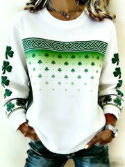 Shamrock Celtic Knotwork Long Sleeve T-Shirt St Patrick Clothes St Paddy's Day Gifts - TradiViet