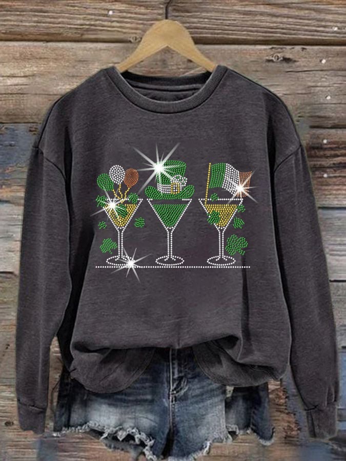  Shamrock Cocktail St Patty's Day Sweatshirt Irish Holiday St Paddys Shirts St Patricks Day Gift - TradiViet