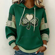 Shamrock Graphic Saint Patrick's Day Hoodie St Paddy's Day Hooded Sweatshirt Gift Idea For Her - Lilybirchmarket