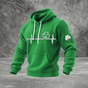 Shamrock Heartbeat St Patrick's Day Hoodie Happy Saint Patrick's Day Apparel Gift For Him - Lilybirchmarket