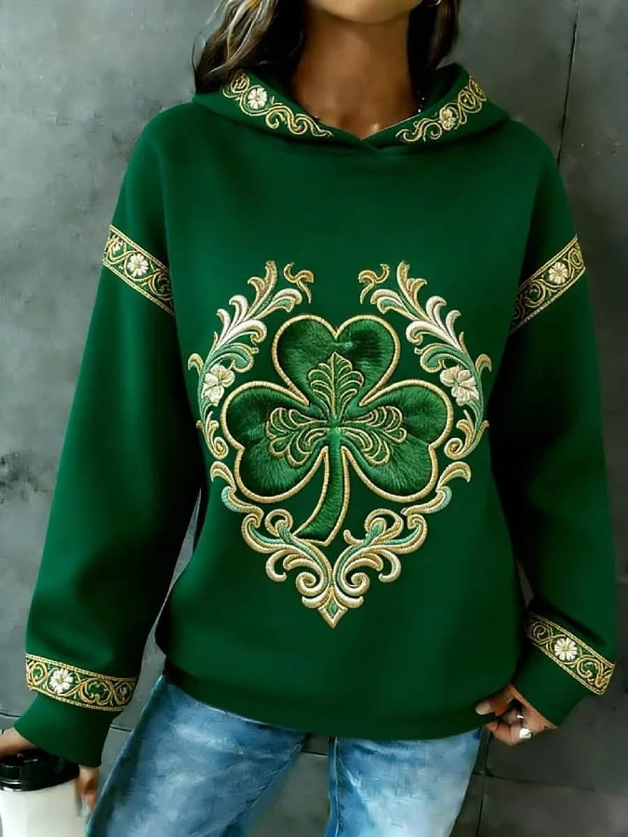 Shamrock Hoodie St Patrick's Day Green Clothing Gifts For Wife Ireland - Lilybirchmarket