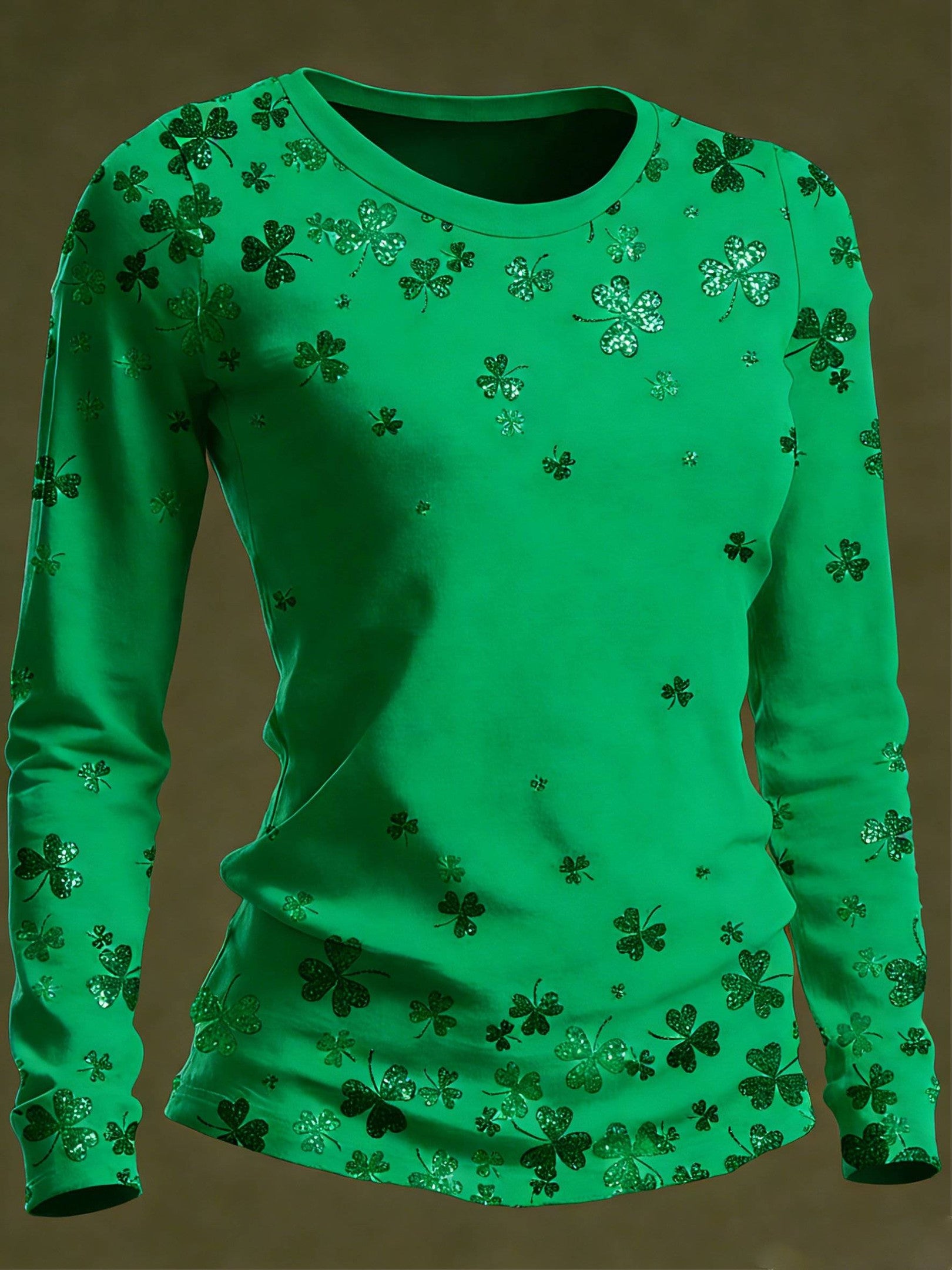  Shamrock Lucky Black Long Sleeve Shirt Happy St Patrick's Day Gifts For Women - TradiViet