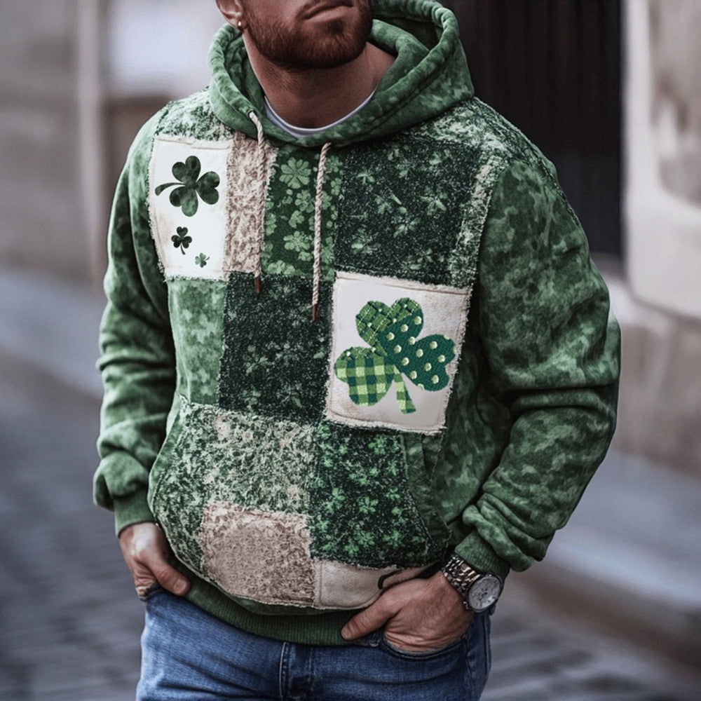 Shamrock St Patrick's Day Hoodie Vintage Hoodie Patrick's Day Gifts For Irish - Lilybirchmarket