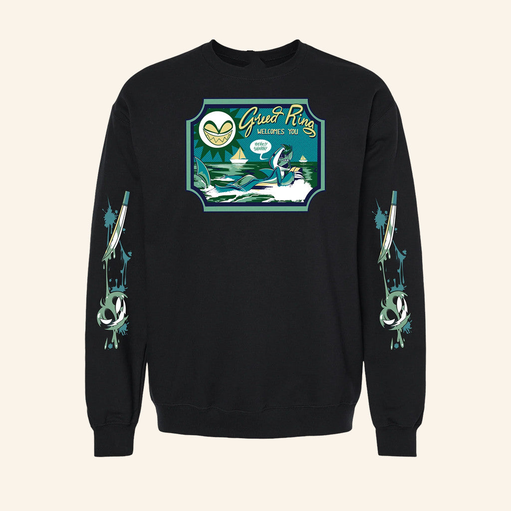 Shark Robot Merch Chaz Halloween Slasher Crewneck Sweatshirt Gifts For Brother - Lilybirchmarket