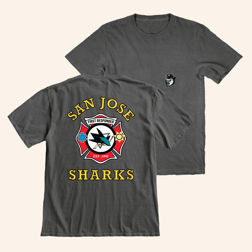 Sharks Pro Merch San Jose Ice Hockey First Responders Police T-Shirt Gifts For Him - Lily Birch Market