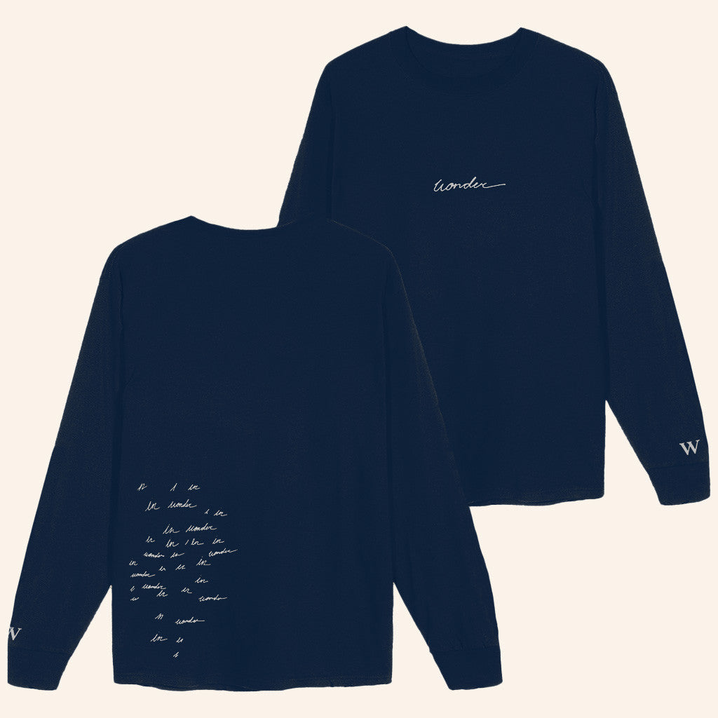 Shawn Mendes Tour Merch Wonder Script Long Sleeve Shirt Christmas Gifts For Guys - Lilybirchmarket