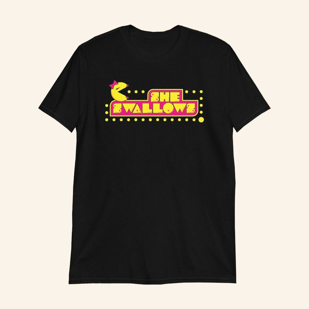 She Swallows T-Shirt Pac Man Parody Shirt Gifts For Girlfriend - Lily Birch Market