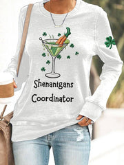  Shenanigans Coordinator Knit Long Sleeve Shirt St Patrick's Day Gift For Women - TradiViet