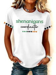  Shenanigans Coordinator St. Patrick's Day Shirt Saint Paddy's T-Shirt for Women Shamrock Gift - TradiViet