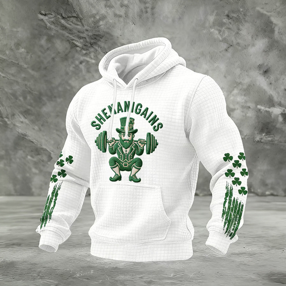 Shenanigans Shamrock Irish American Heritage Flag Hoodie Saint Patricks Day Apparel - Lilybirchmarket