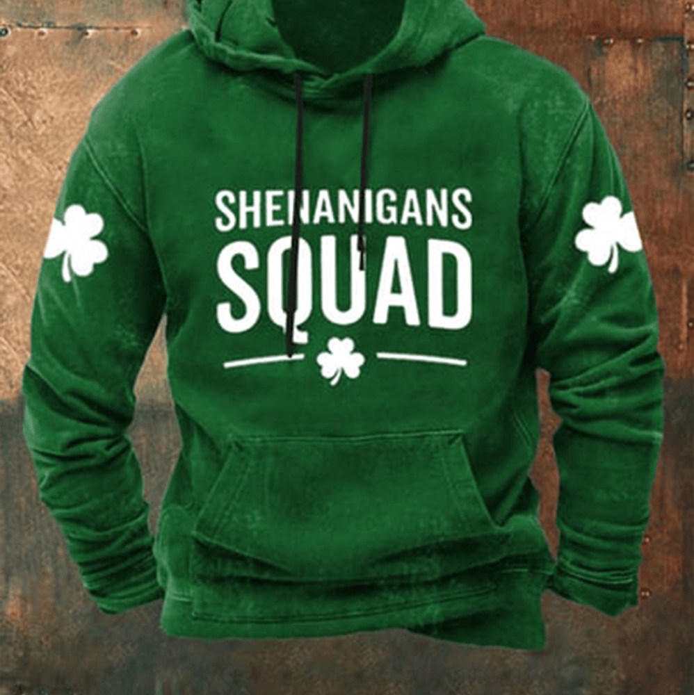 Shenanigans Squad Shamrock Hoodie St Patrick's Day Apparel Shamrock Gift Ideas - Lilybirchmarket