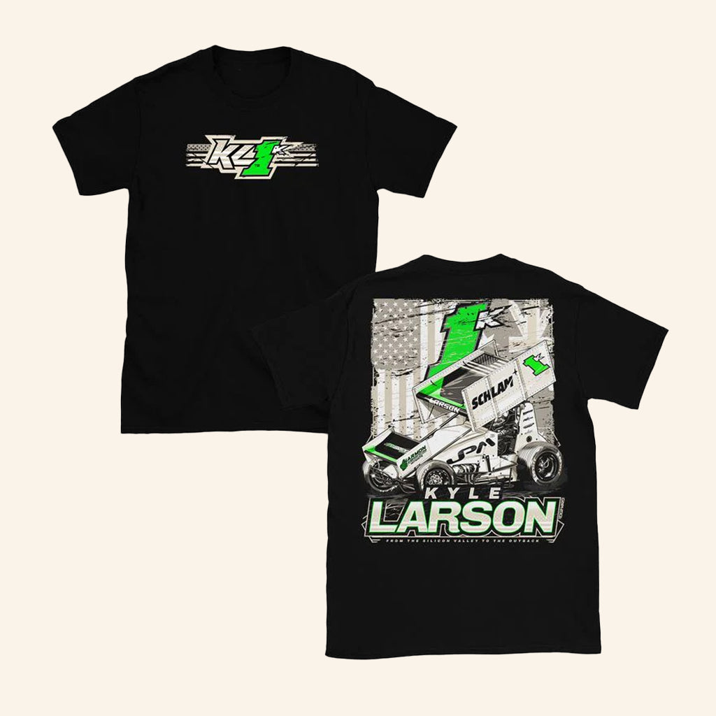 Shop Kyle Larson Merch 2025 Australian Tour 1K Design Black T-Shirt Gifts For Brother - Lily Birch Market