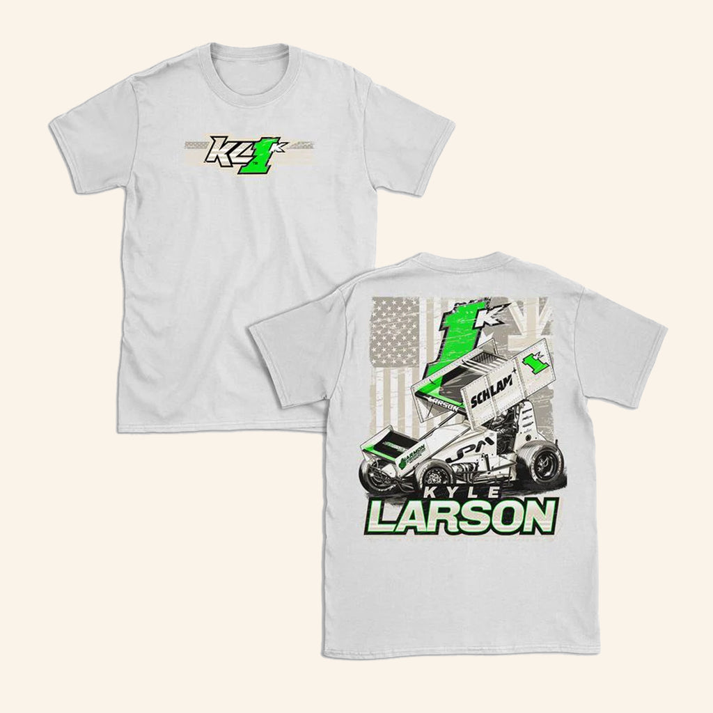 Shop Kyle Larson Merch 2025 Australian Tour 1K Design White T-Shirt Gifts For Him - Lily Birch Market