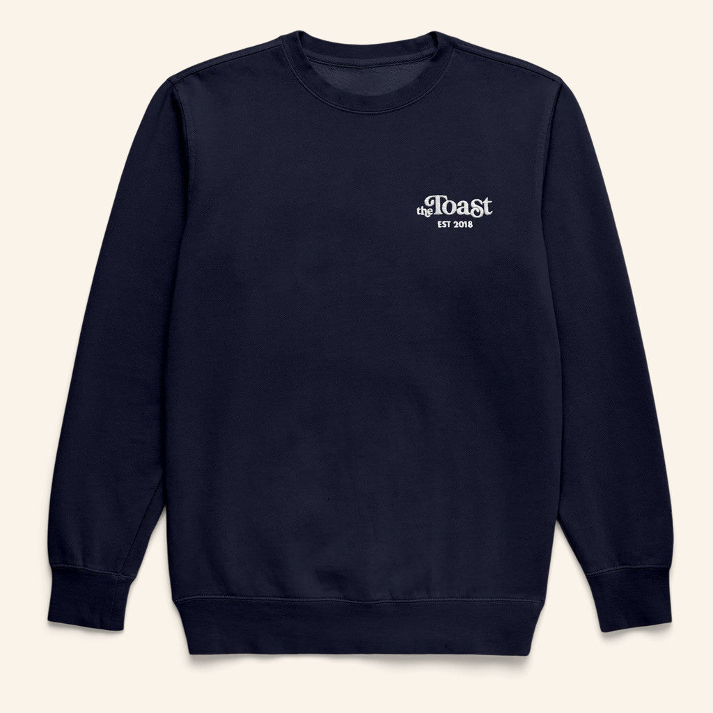 Shop Toast Merch The Toast Logo Crewneck Navy Sweatshirt Christmas Gifts For Him - Lilybirchmarket