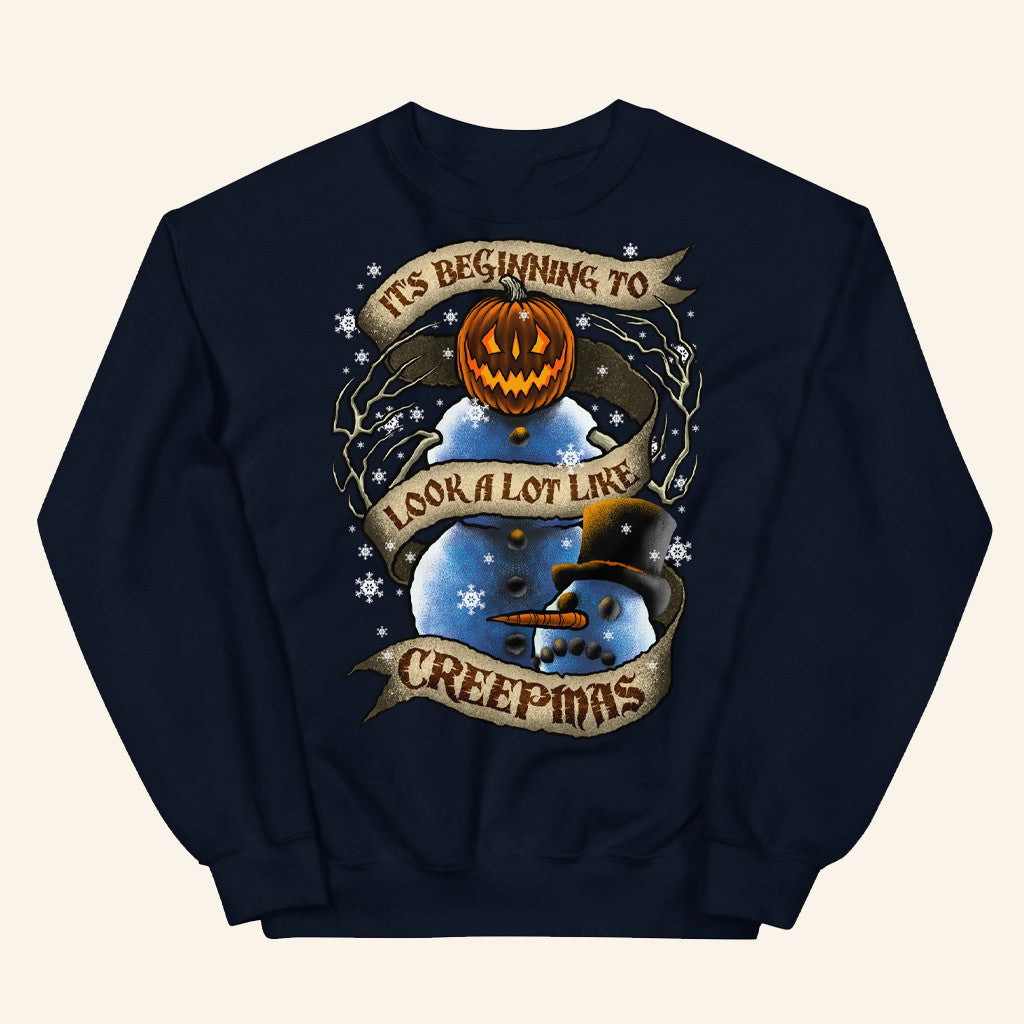 ShopSinister Merch It's Beginning To Look A Lot Like Creepmas Sweatshirt Gifts For Friends - Lilybirchmarket