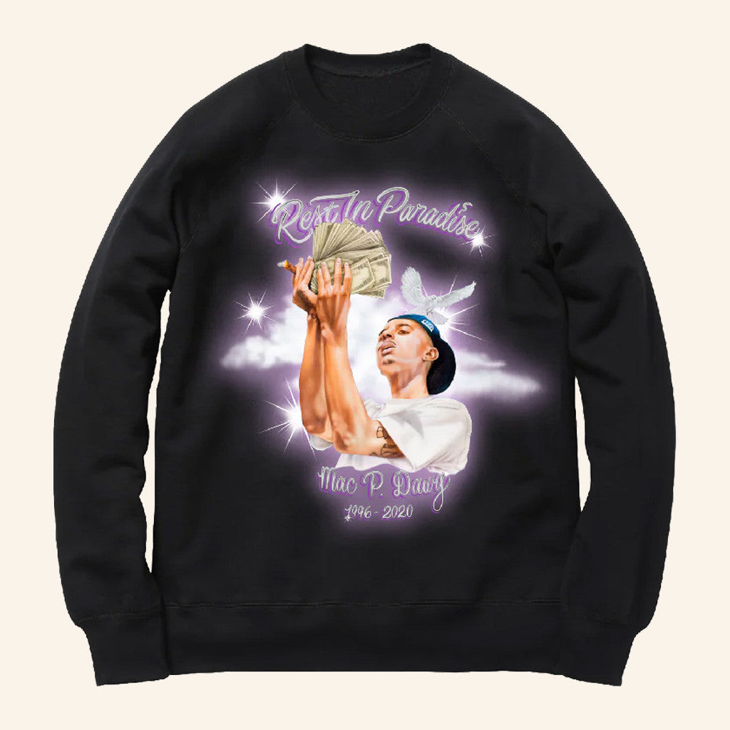 Shoreline Mafia Merch Ohgeesy Geezyworld Sweatshirt Airbrush Crewneck Black Gifts For Fans - Lilybirchmarket