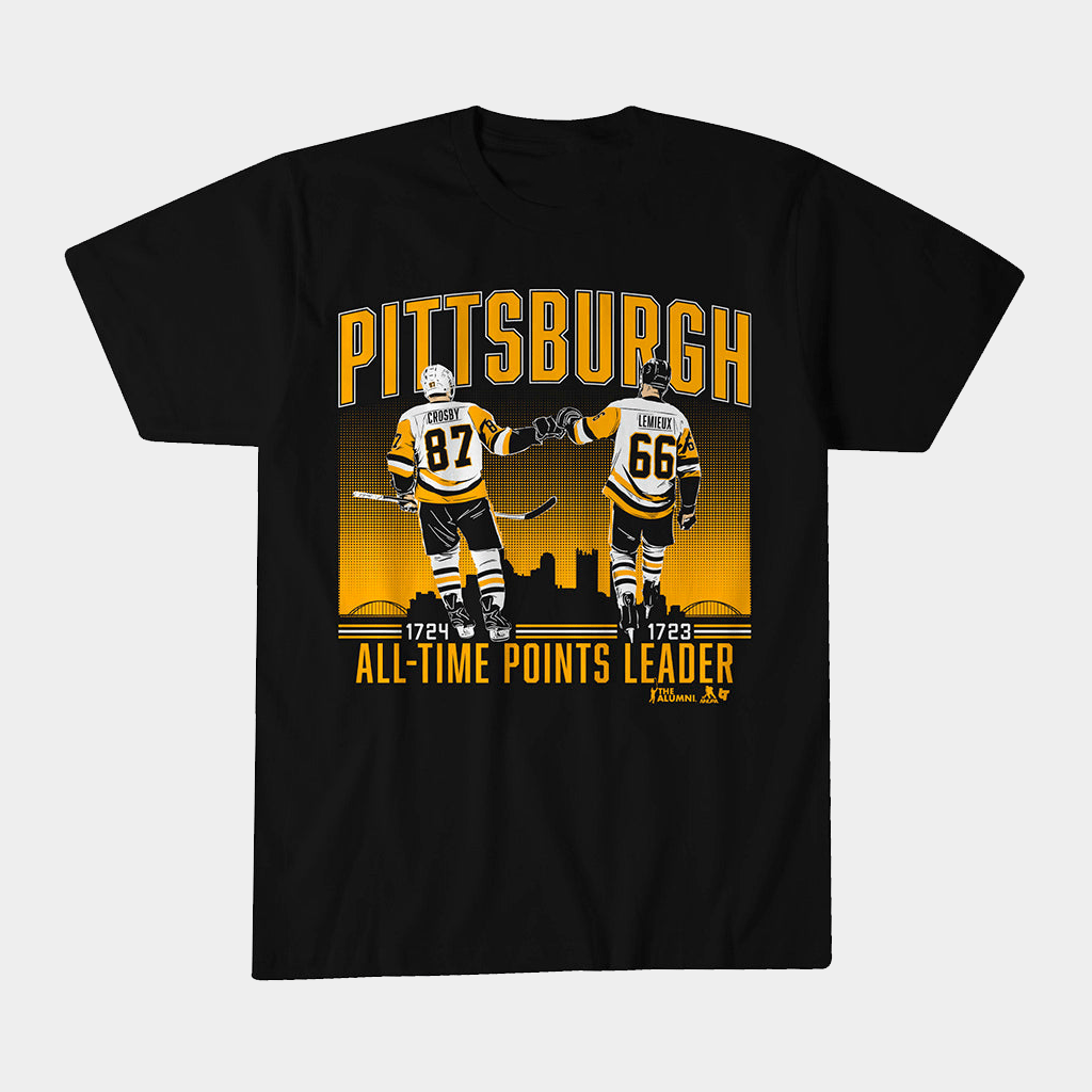 Sidney Crosby And Mario Lemieux Pittsburgh Penguins All Time Points Leader T-Shirt - Lily Birch Market
