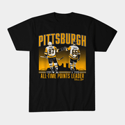 Sidney Crosby And Mario Lemieux Pittsburgh Penguins All Time Points Leader T-Shirt - Lily Birch Market