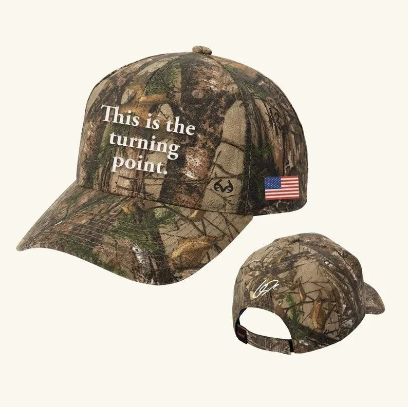 Signed Charlie Kirk Hat Camo Embroidered This Is The Turning Point Hat Freedom Merch Dad Gifts - Lilybirchmarket