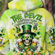 Skull And Beer The Devil Whispered To Me I'M Coming For You Hoodie St Patrick's Day Gifts - Lilybirchmarket