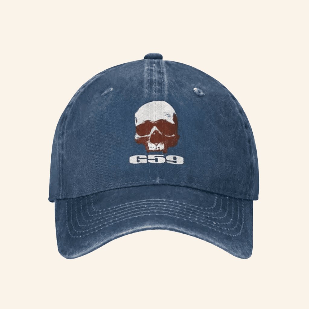 Skull Baseball Denim Blue 59 Cap - Lilybirchmarket