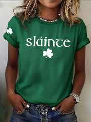  Slainte Print T Shirt Green St Patrick'S Day Shirts Shamrock Irish Gift For Celebration - TradiViet