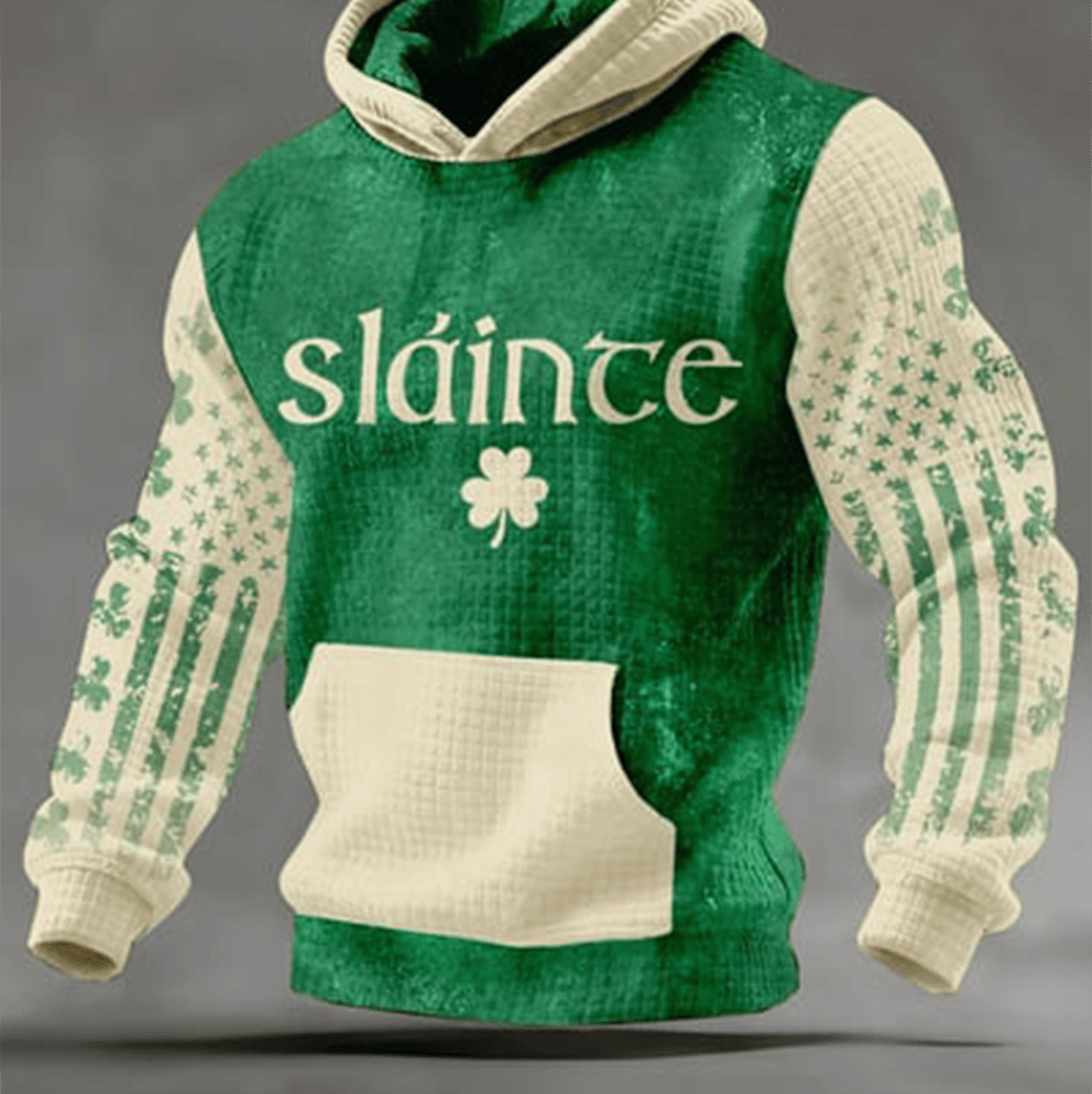Slainte Shamrock Flag Hoodie St Patrick's Day Apparel Best Present Ideas - Lilybirchmarket