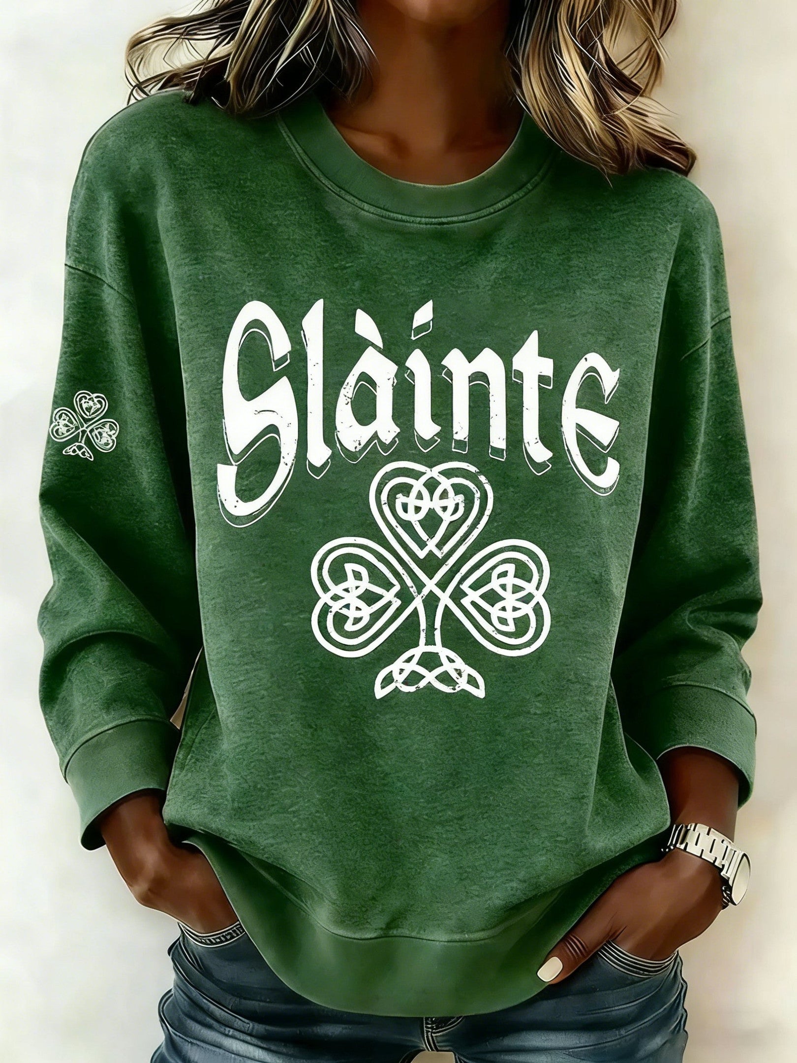  Slainte Shamrock Sweatshirt Irish Holiday St Patrick's Day Outfit Good Gifts For Wife - TradiViet