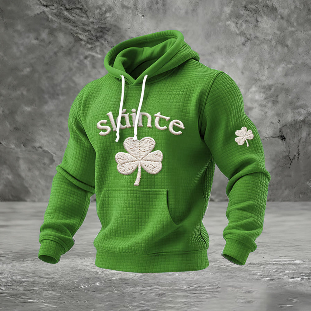 Slainte St. Patrick Shamrock Art Hoodie St Patrick's Day Clothing Unique Gift For Men - Lilybirchmarket