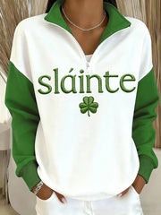  Slainte St Patrick's Day Half Zip Sweatshirt Celtic Pride St Patty's Day Clothes St Patrick Gifts - TradiViet