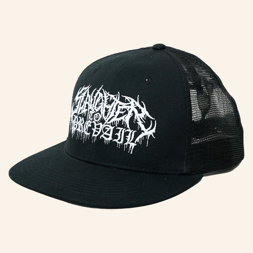Slaughter To Prevail Merch Slaughter To Prevail Mask Logo Embroidered Trucker Snapback Hat - Lilybirchmarket