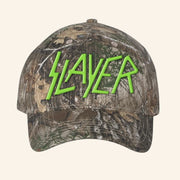 Slayer Merch Green Embroidered Logo Camo Hat Best Gifts For Music Lovers - Lilybirchmarket