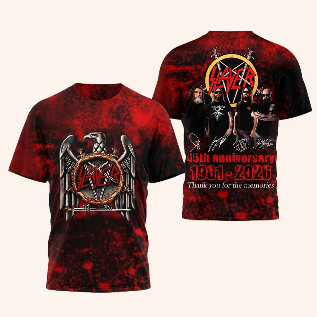 Slayer Merch Slayer 45Th Anniversary 1981 2026 T-Shirt Best Gifts For Band Lovers - Lily Birch Market