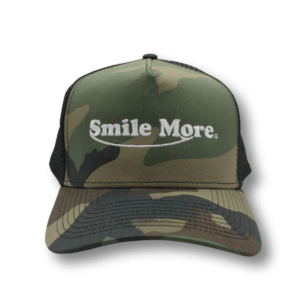 Smile More Merch Smile More Camo Trucker Hat Embroidered Gifts For Dad - Lilybirchmarket
