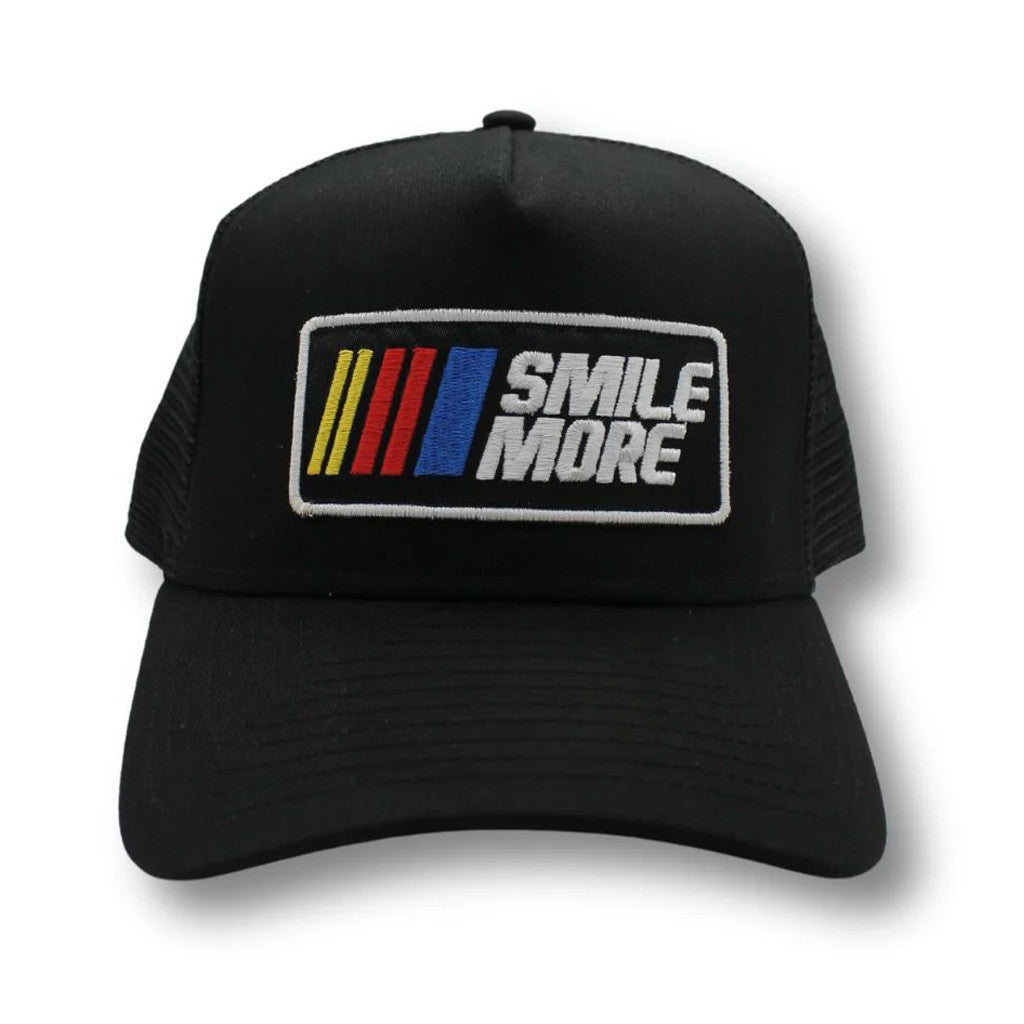 Smile More Merch Smile More Racing Trucker Hat Embroidered Gift Ideas For Dad - Lilybirchmarket
