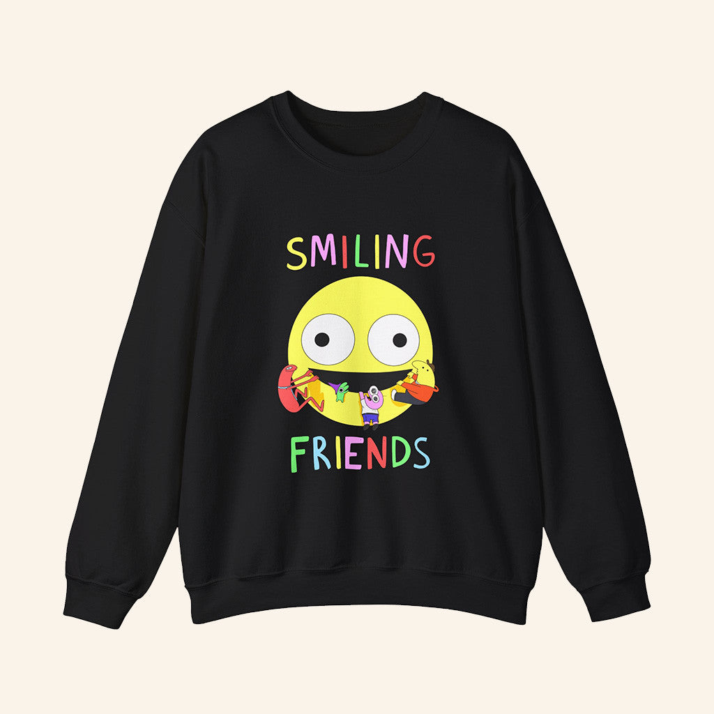 Smiling Friends Merch Black Smiling Friends Sweatshirt Christmas Ideas For Him - Lilybirchmarket