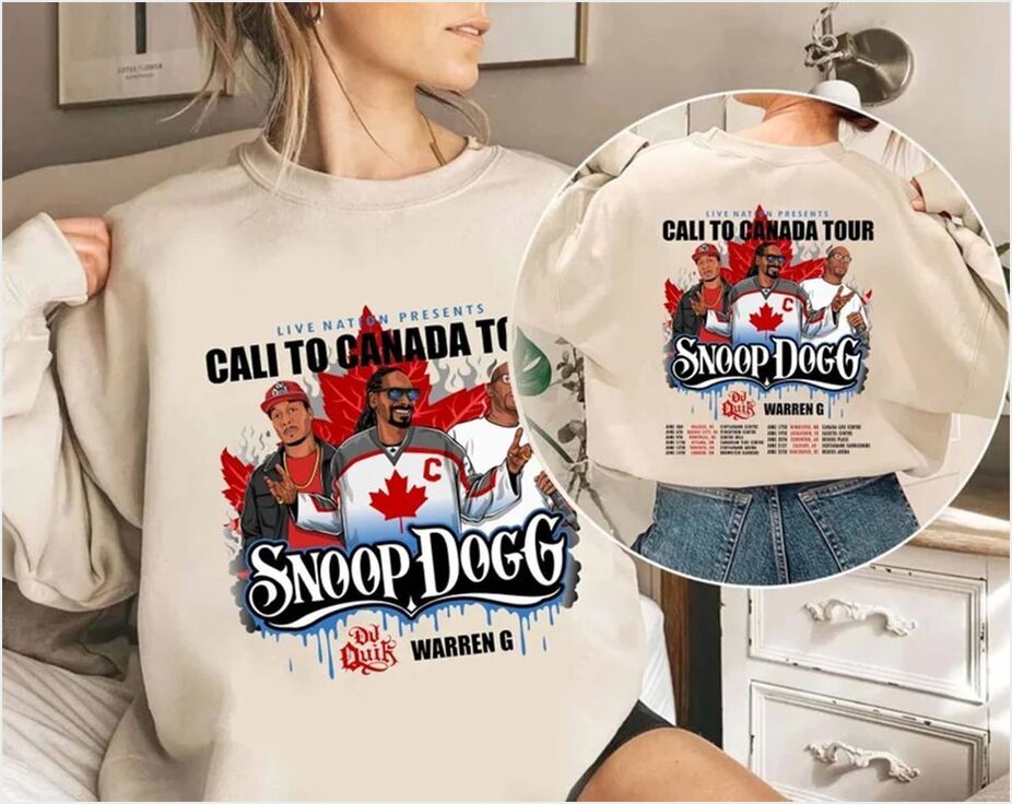 Snoop Dogg Cali To Canada Tour 2024 Sweater Snoop Dogg Fan Sweater Snoop Dogg Rap Sweater Snoop Dogg Hip Hop Sweatshirt Gifts For Friends - Lilybirchmarket