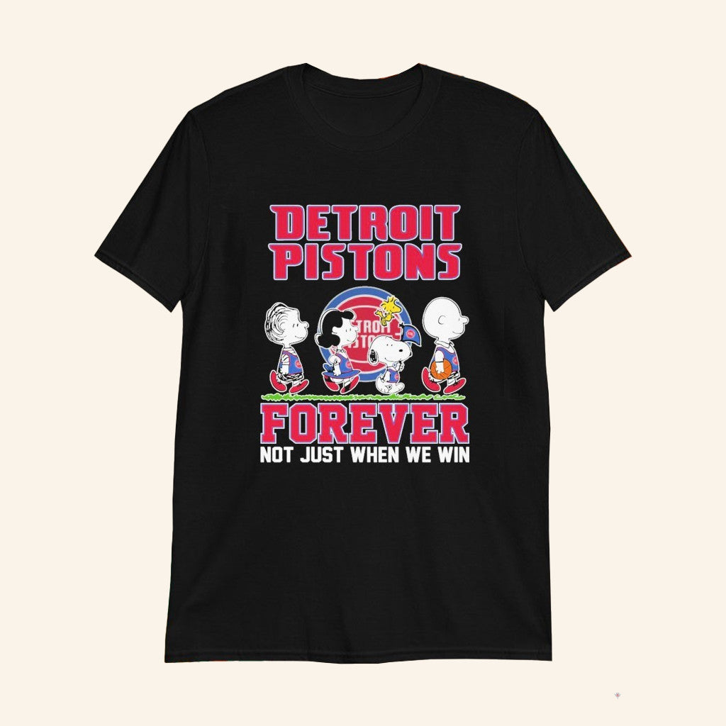 Snoopy Characters X Detroit Basketball Forever Not Just When We Win Walking T-Shirt Fan Merch - Lily Birch Market