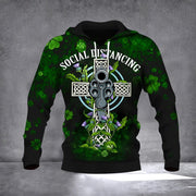 Social Distancing Celtic Cross Hoodie Lucky Shamrock Hoodie Patrick's Day Gift For Him - Lilybirchmarket